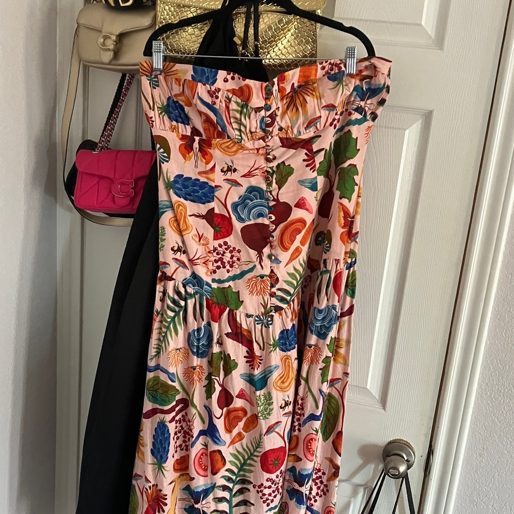 FARM Rio Strapless Dress with Colorful Floral Print